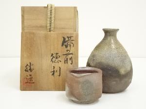 備前焼　松原勝造　徳利・ぐい呑セット（共箱）